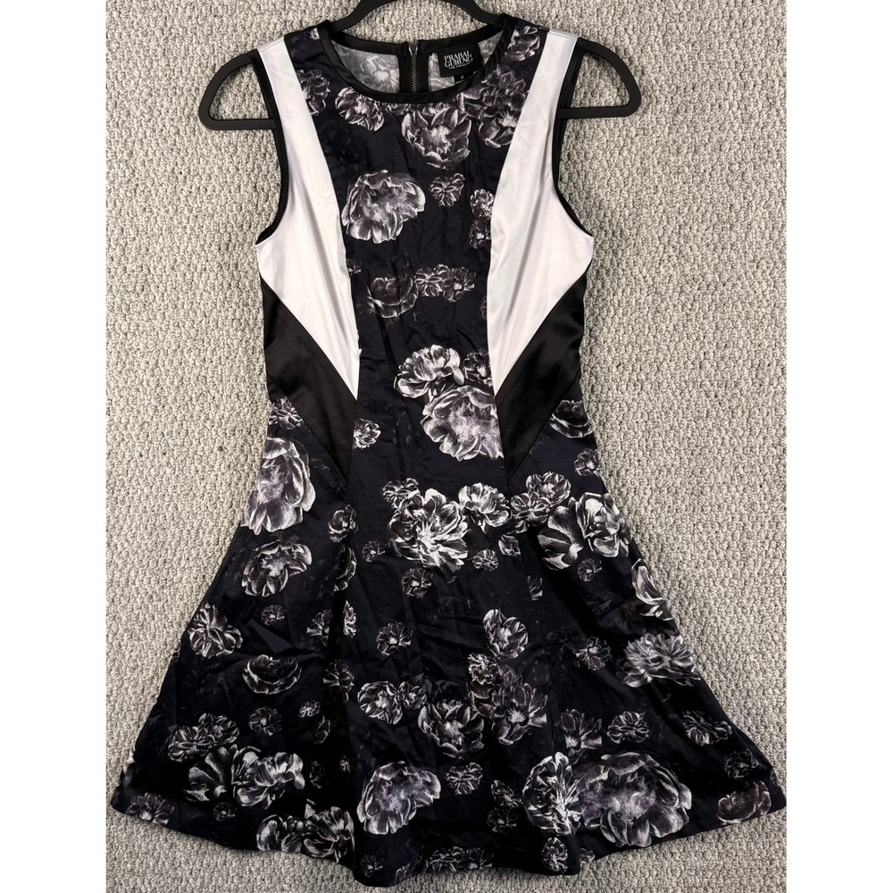 Prabal Gurung Target Dress 2 Black White Floral Fit Flare Mini Cocktail Party